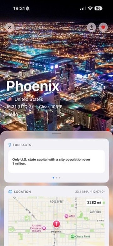 5pm Somewhere night city view for Phoenix, Arizona