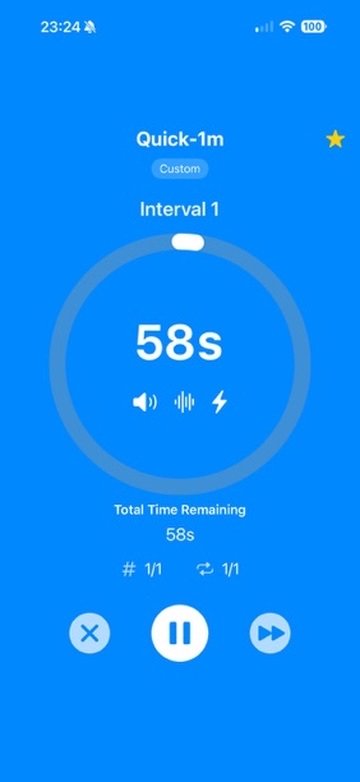 BLAST active timer screen
